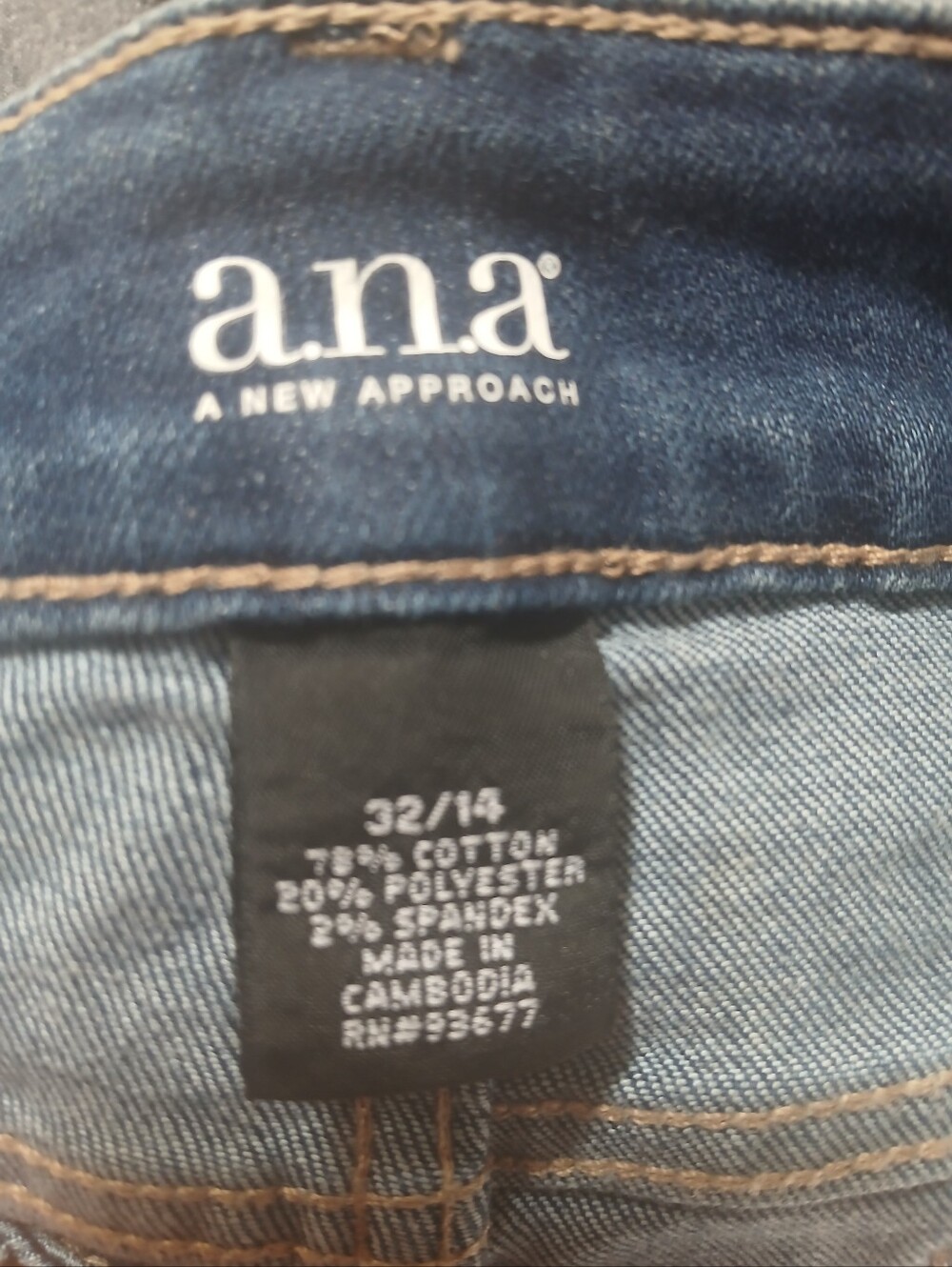 a.n.a Classic Dark Blue Destressed Denim Jeans